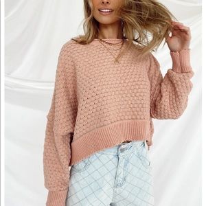 Vestique Texturized Sweater in Blush
